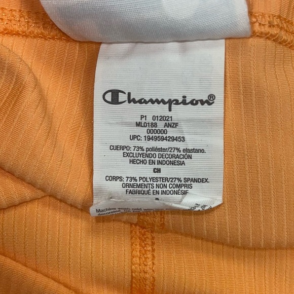 Champion x Urban Outfitters Ribbed Bike Short Size Small Bright Orange 5" Inseam - Picture 10 of 11